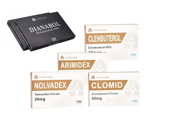 عبوة عضلية جافة فموية من مختبرات A التقنية، ديانابول كلينبوتيرول، علاج ما بعد الدورة لمدة 8 أسابيع 1