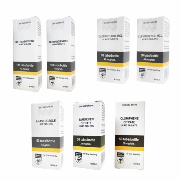 كمادات عضلية جافة (عن طريق الفم) ديانابول + كلينبوتيرول + علاج ما بعد الدورة (8 أسابيع) هيلما