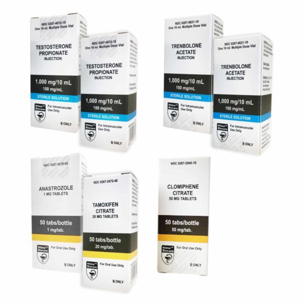 مجموعة هيلما لزيادة الكتلة العضلية: بروبيونات التستوستيرون + أسيتات ترينبيرجولون + علاج ما بعد الدورة (6 أسابيع)