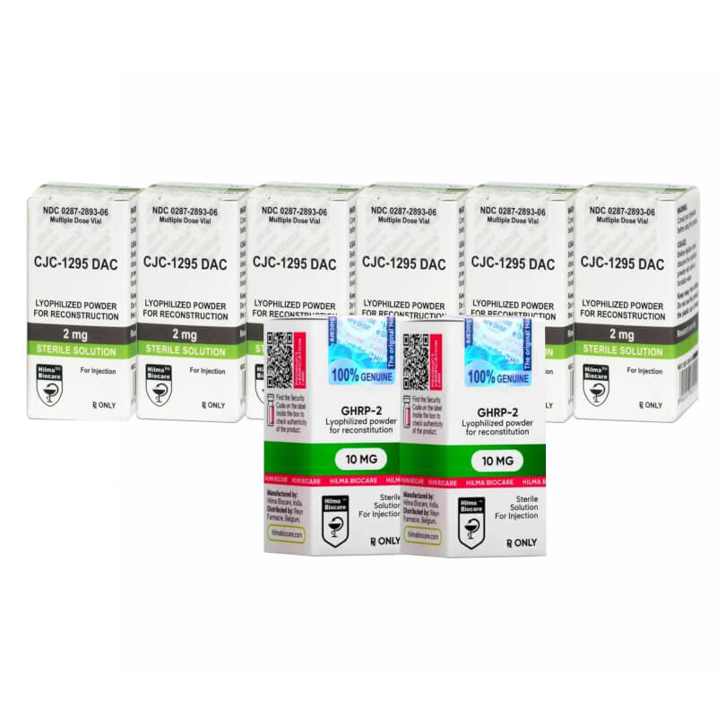مجموعة ببتيدات زيادة الكتلة المتوسطة GHRP 2 CJC 1295 DAC Hilma Biocare (12 أسبوعًا)