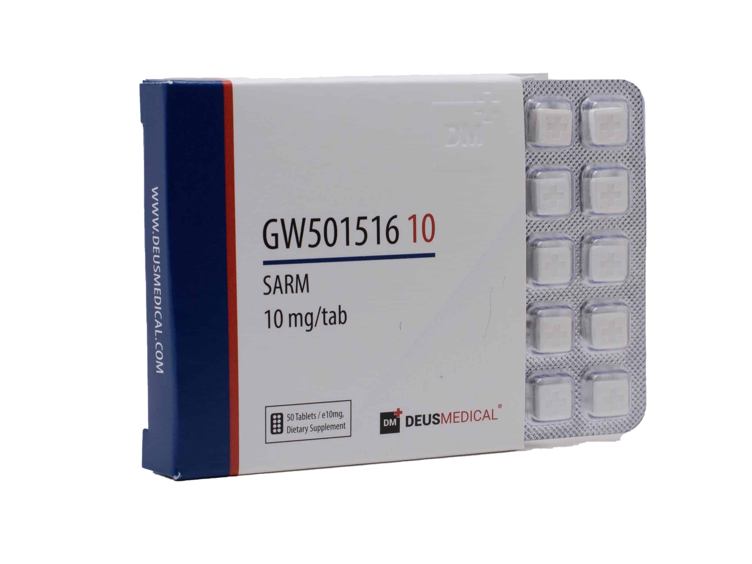 GW501516 ١٠ أقراص من مُعدِّلات مستقبلات الأندروجين الانتقائية (SARMs) بتركيز ١٠ ملغ، من إنتاج شركة ديوس ميديكال.