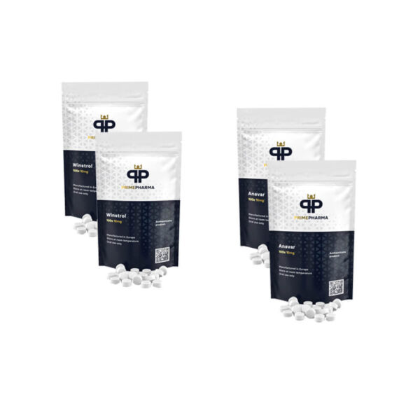 مجموعة زيادة الكتلة العضلية الخالية من الدهون: أنافار + وينسترول (ستيرويدات فموية) (6 أسابيع) برايم فارما