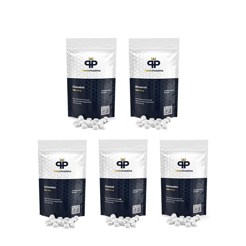 مجموعة زيادة الكتلة العضلية: ستيرويدات فموية ديانابول + وينسترول (4 أسابيع) برايم فارما