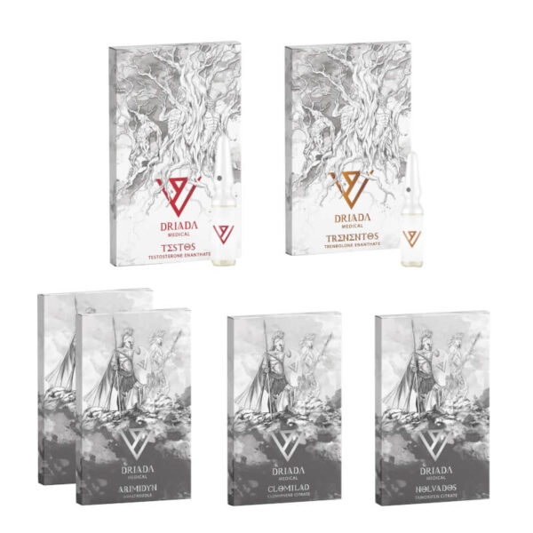 مجموعة DRIADA MEDICAL لزيادة الكتلة العضلية: إينانثات التستوستيرون، إينانثات ترينبولون (10 أسابيع)