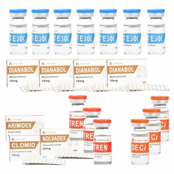 مجموعة زيادة الكتلة العضلية القصوى: تيستوستيرون إينانثات، ديكا ترين، ديانابول، 16 أسبوعًا، تقنية