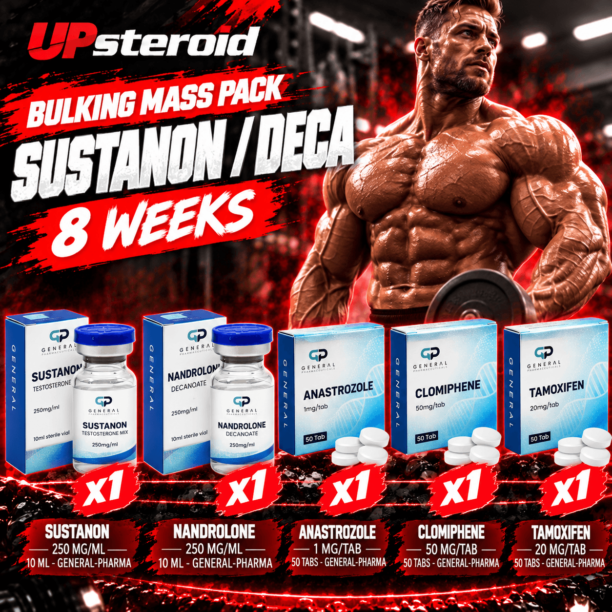 Pack Prise de Masse - Classique - GENERAL PHARMA - Sustanon / Deca